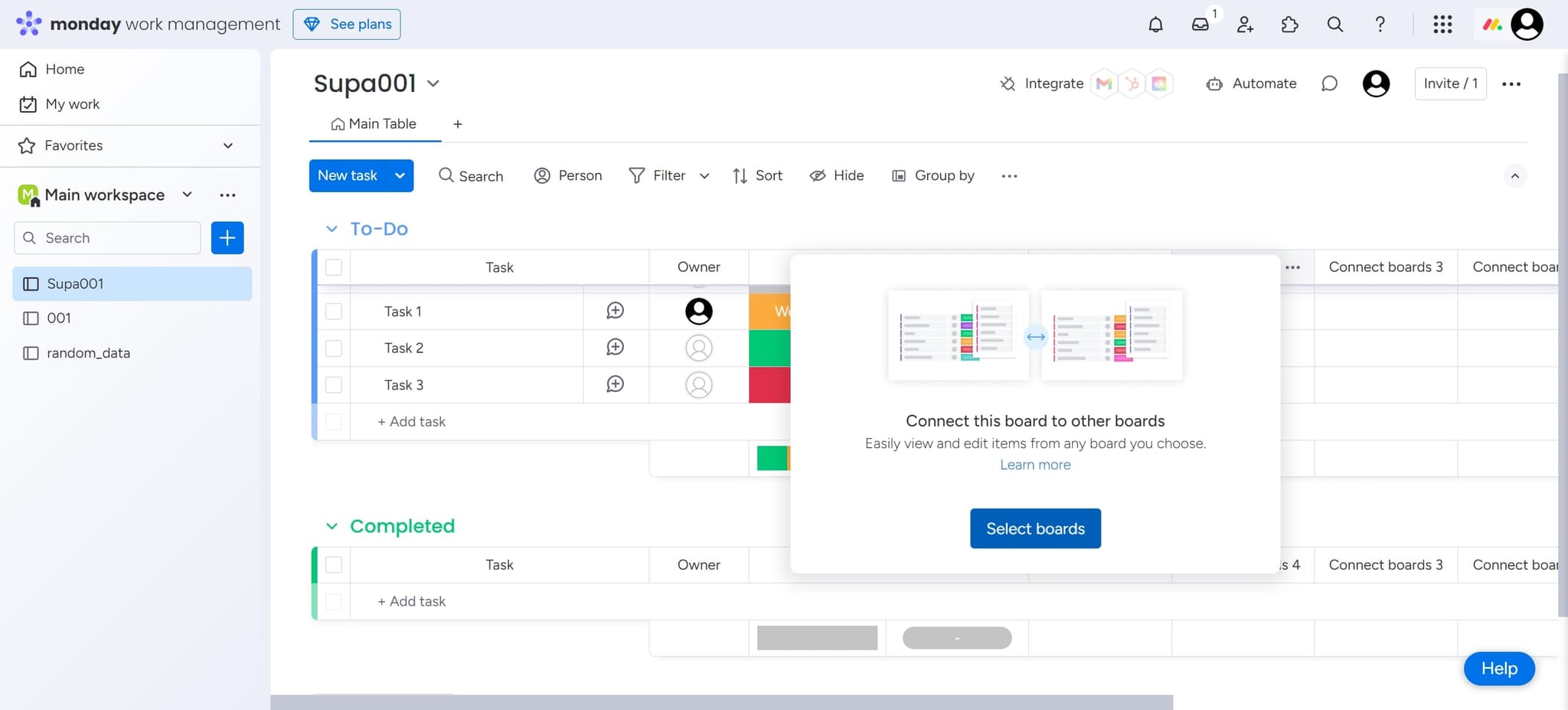 Select boards to connect