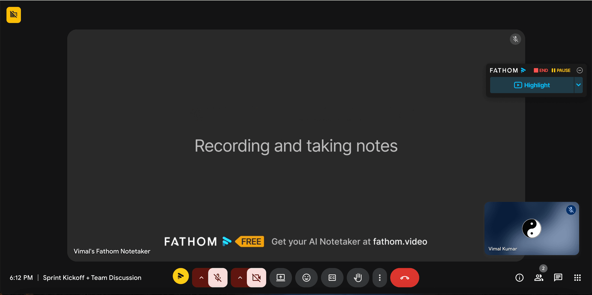 Open your Fathom meeting recording