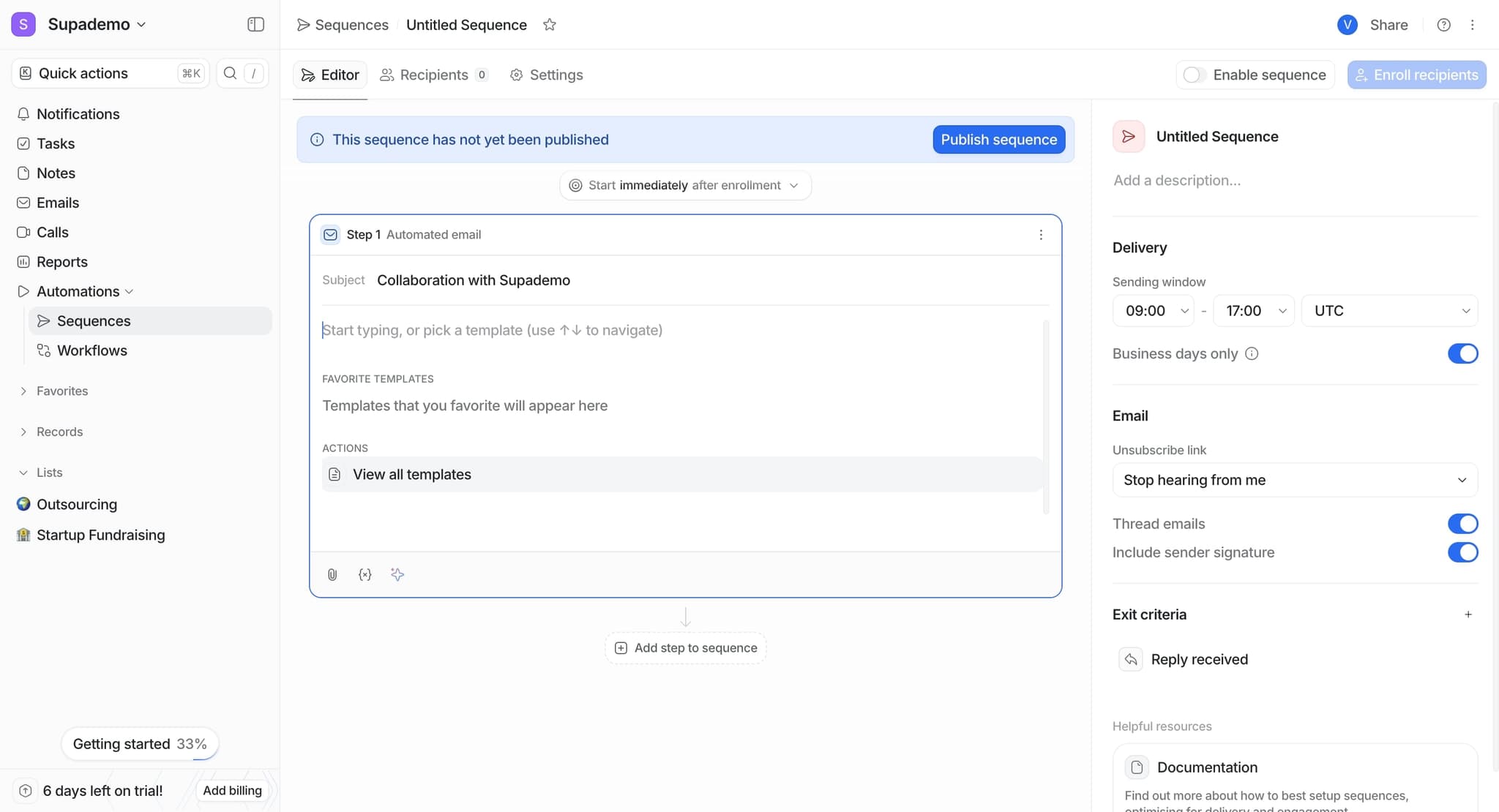 Select your automation action