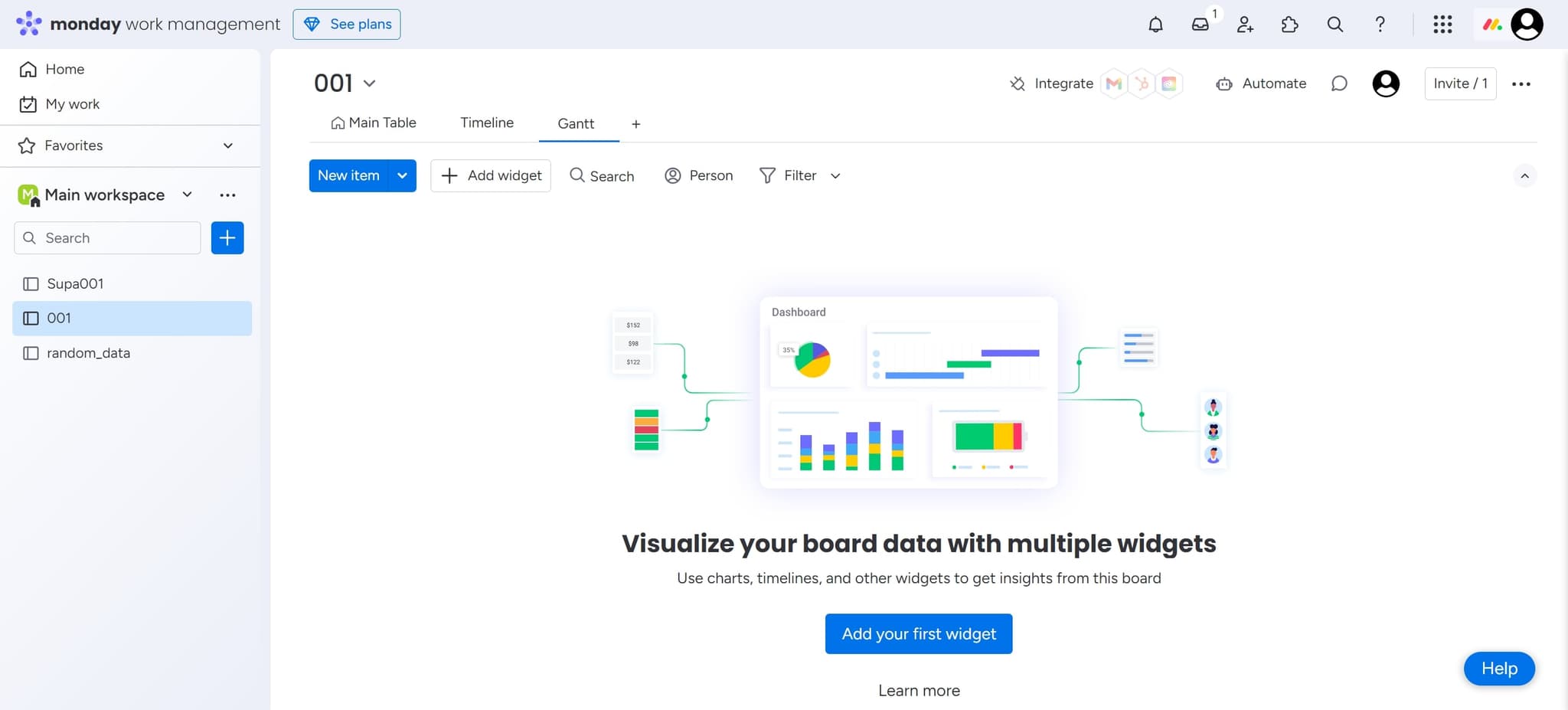 Access the main dashboard