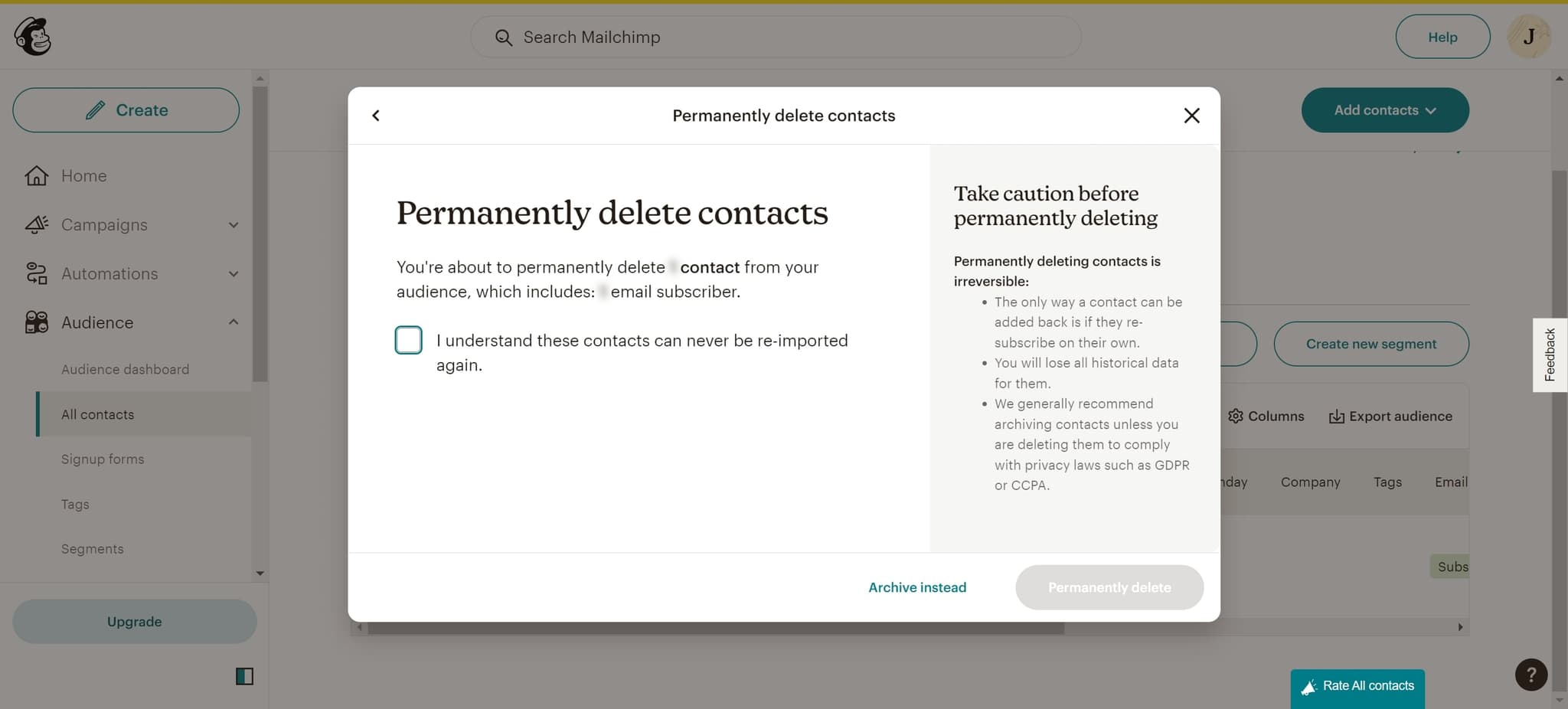Review deletion details
