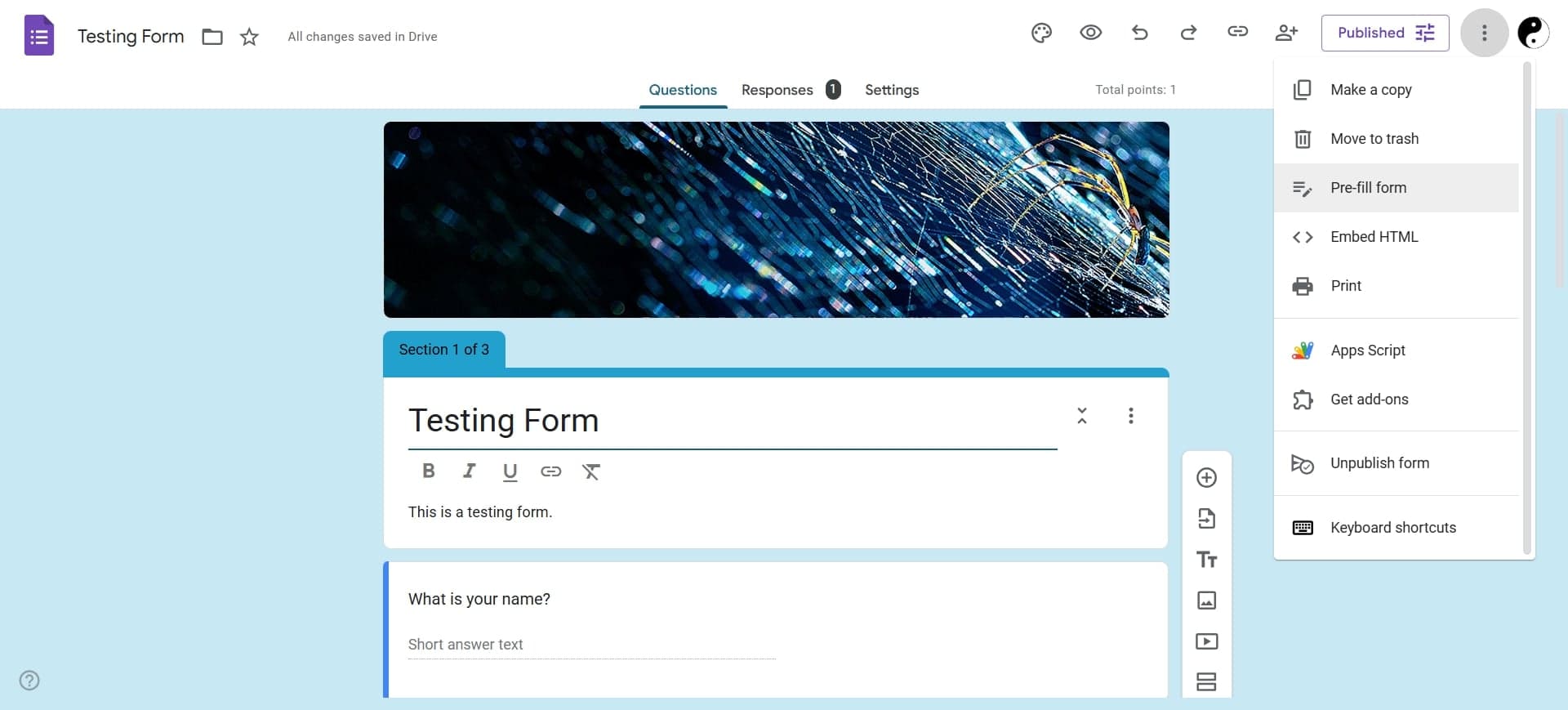 Access each question's field ID