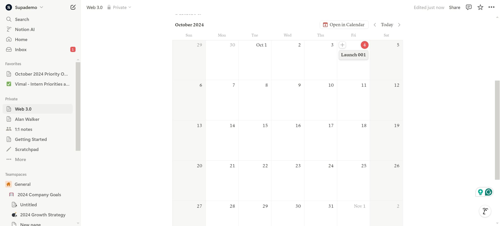 Launch your calendar