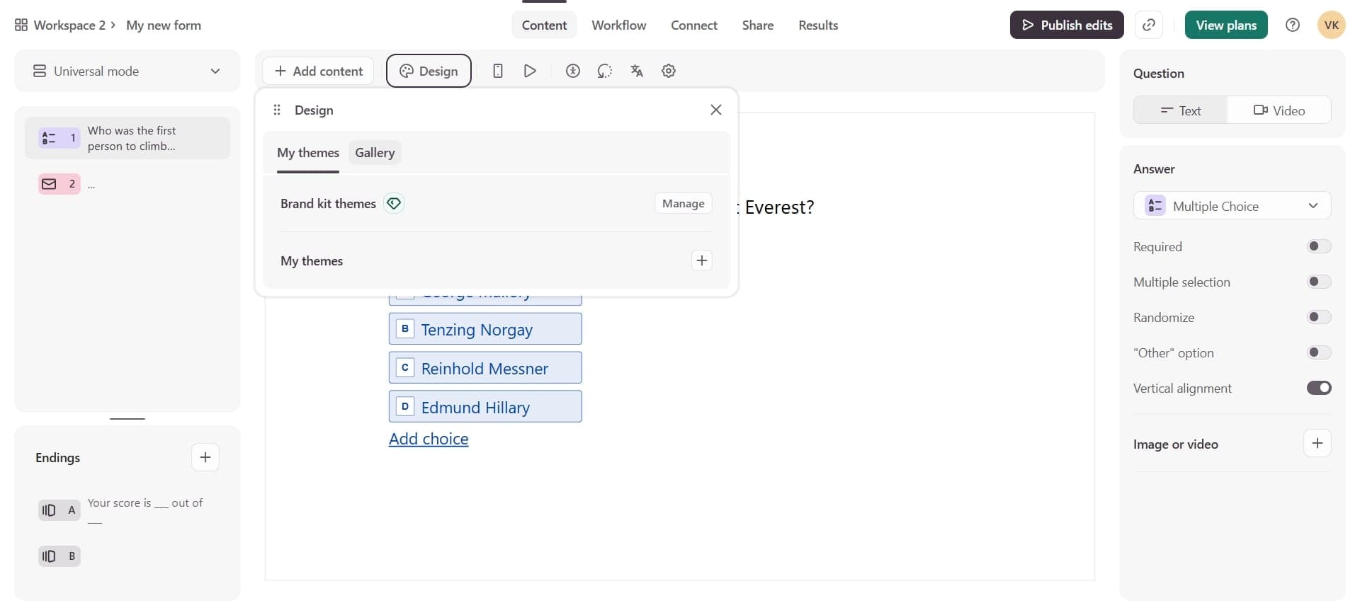 Configure spacing and layout