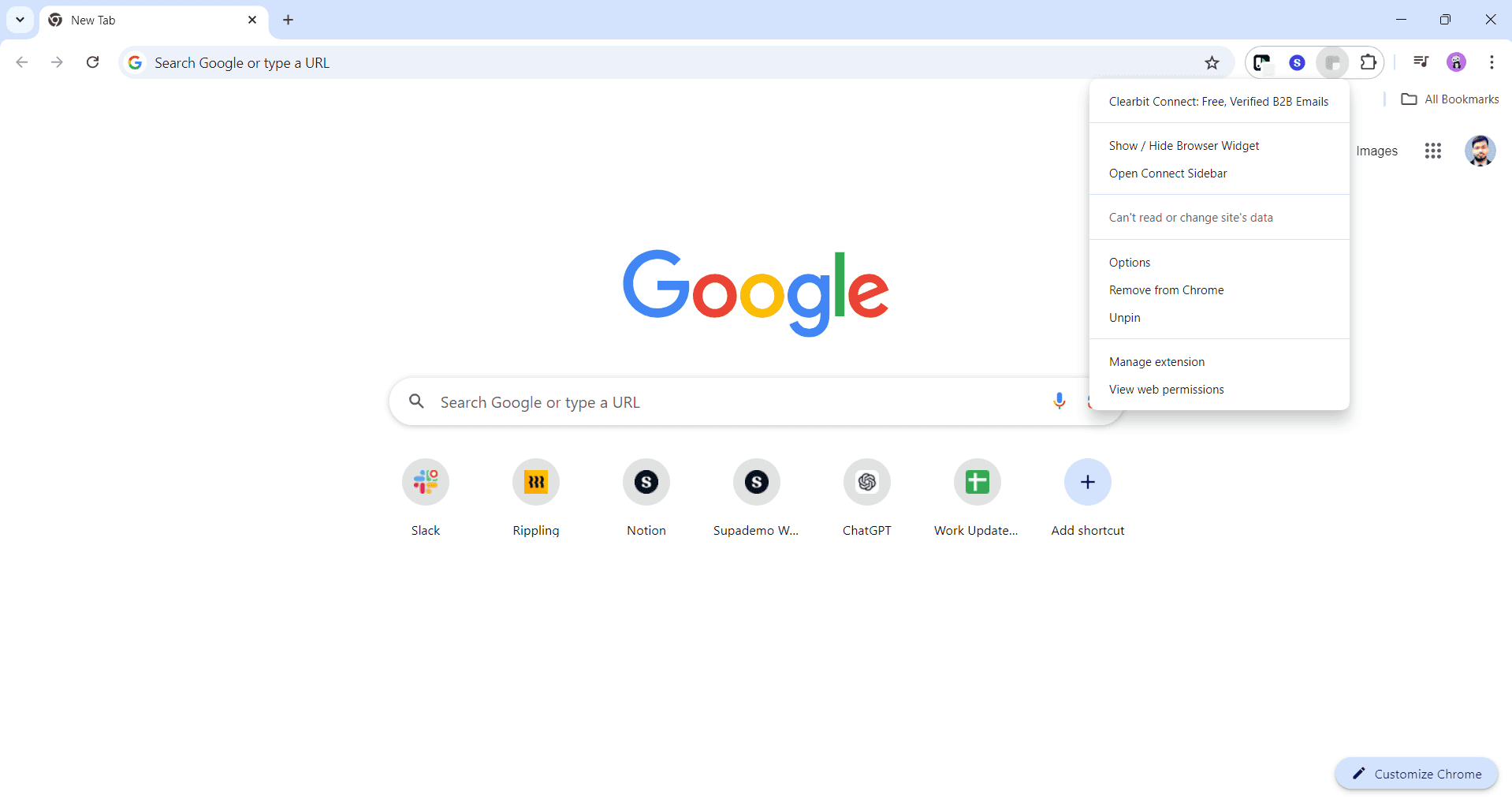 Select the remove option