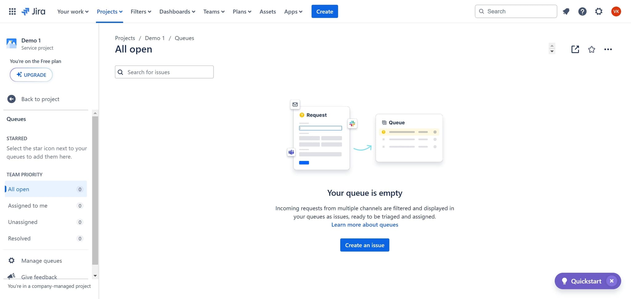Navigate to Projects