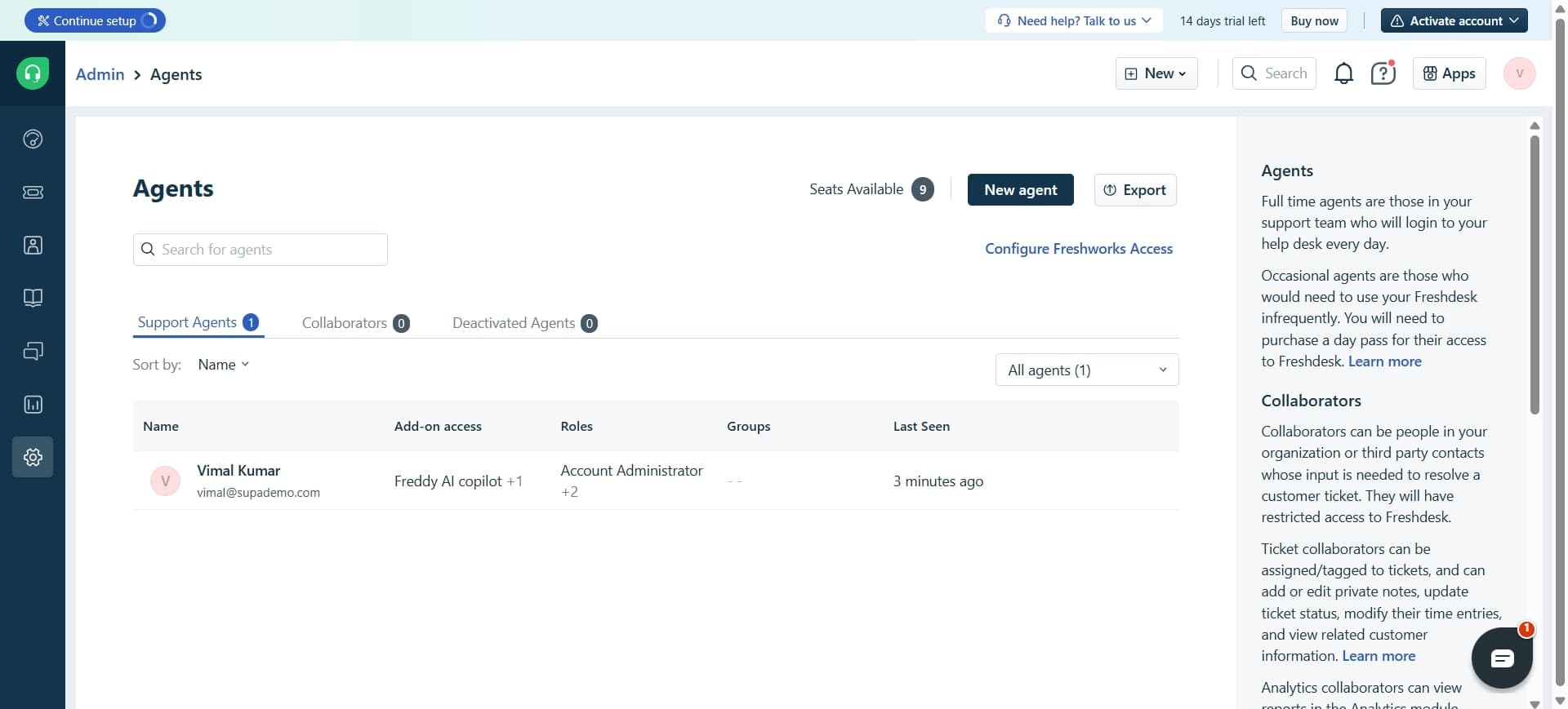 Click create new AI Agent