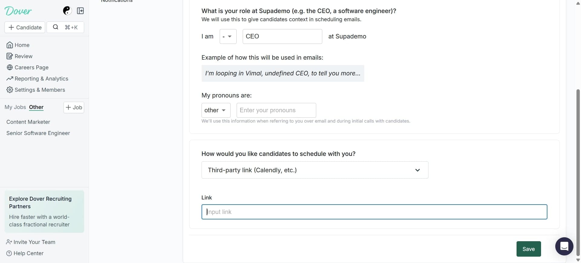 Save your preferences