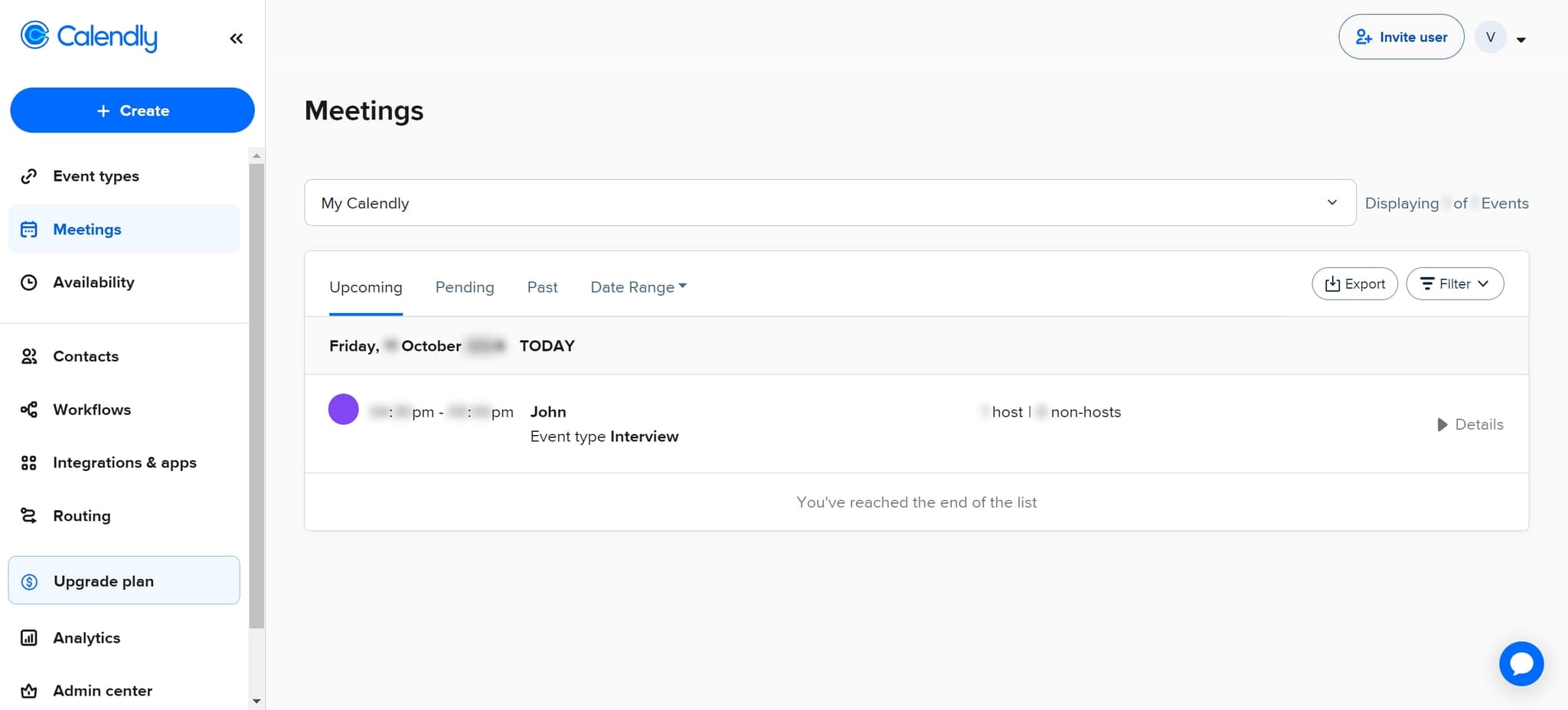 Select the appointment details