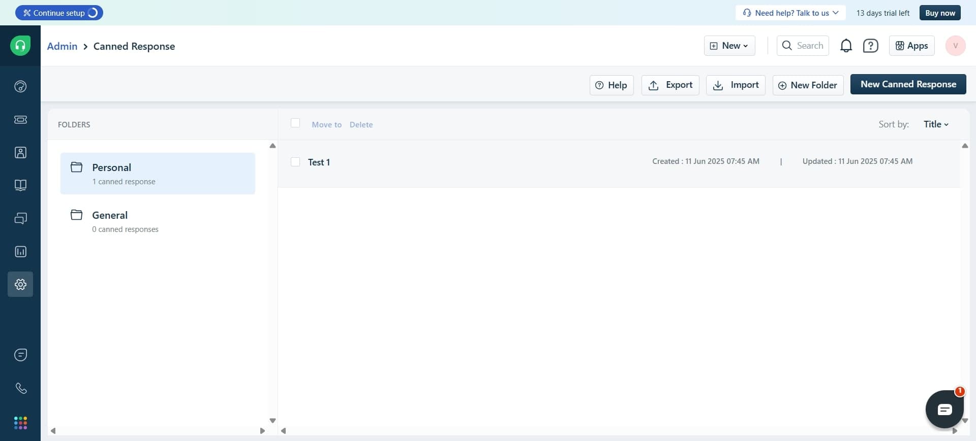 Save the canned response
