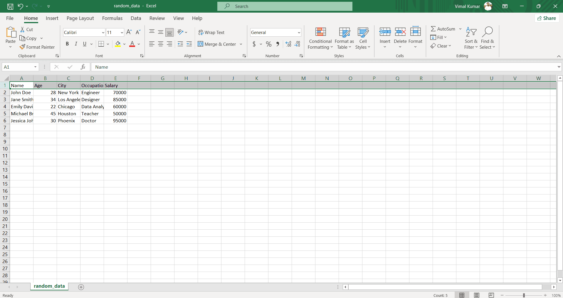 Select the cells to lock