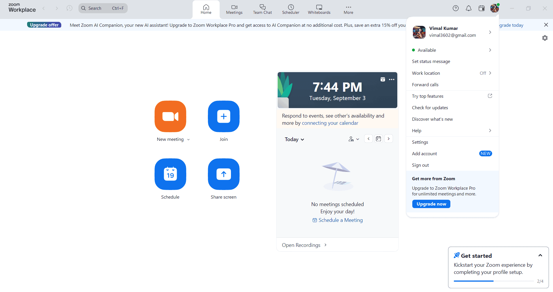 Check for available updates