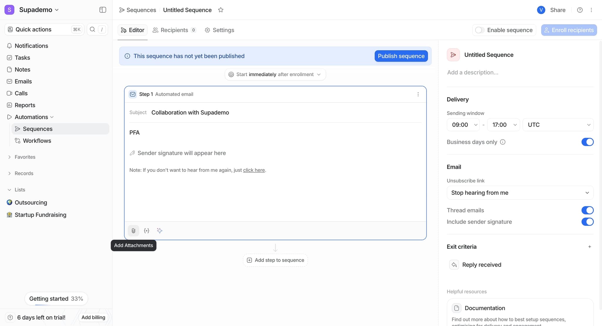 Configure the action details