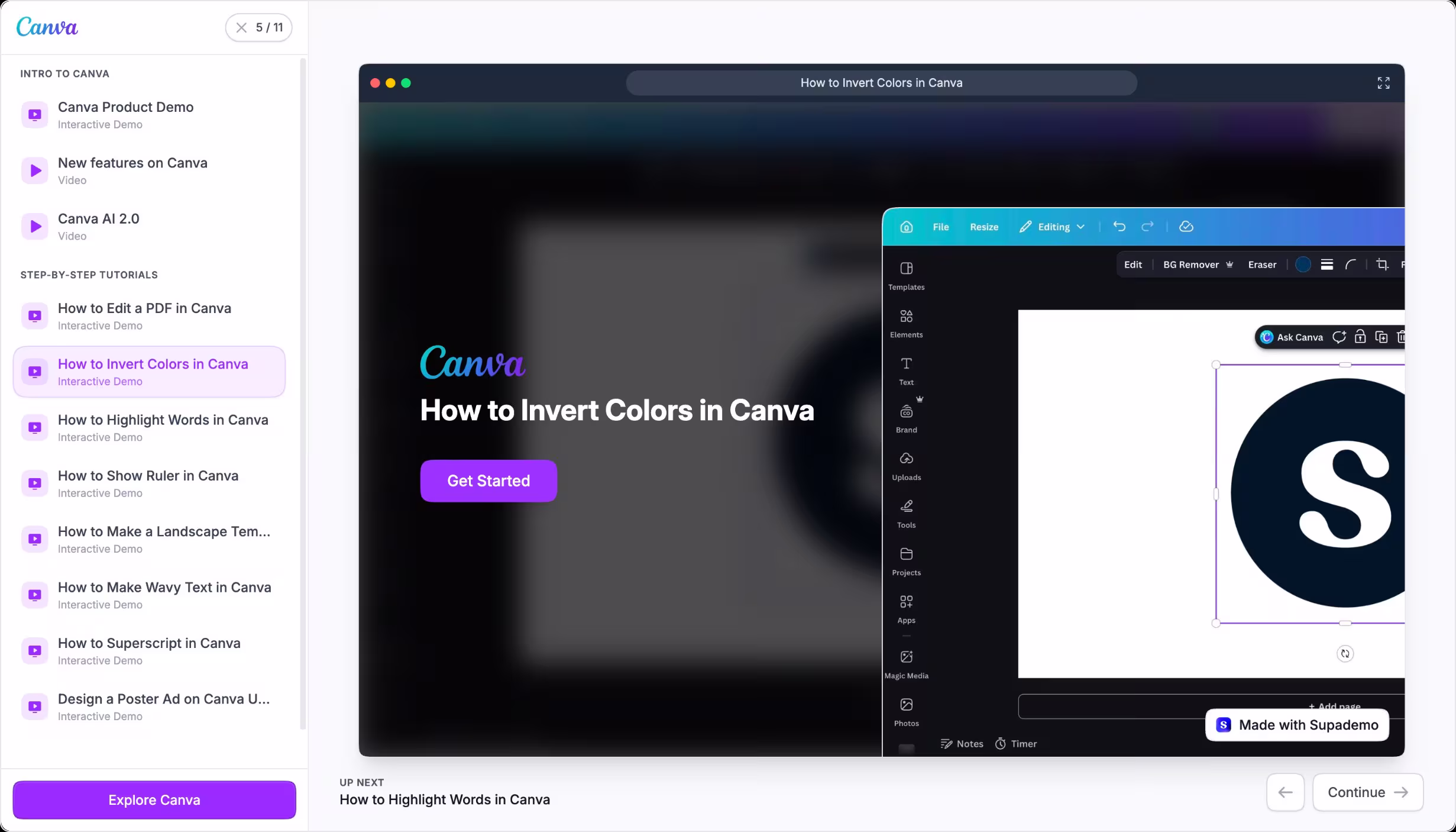 Canva step-by-step tutorials