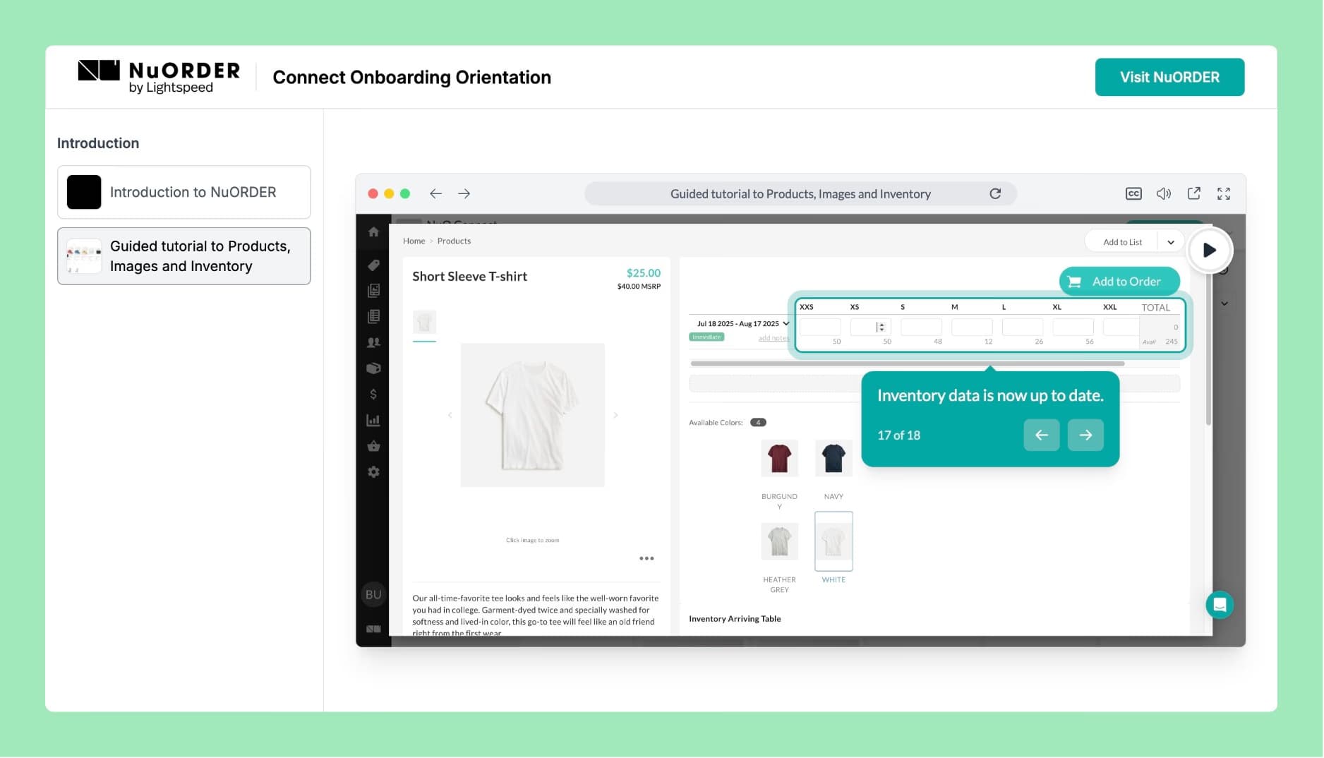 NuORDER B2B platform with Supademo