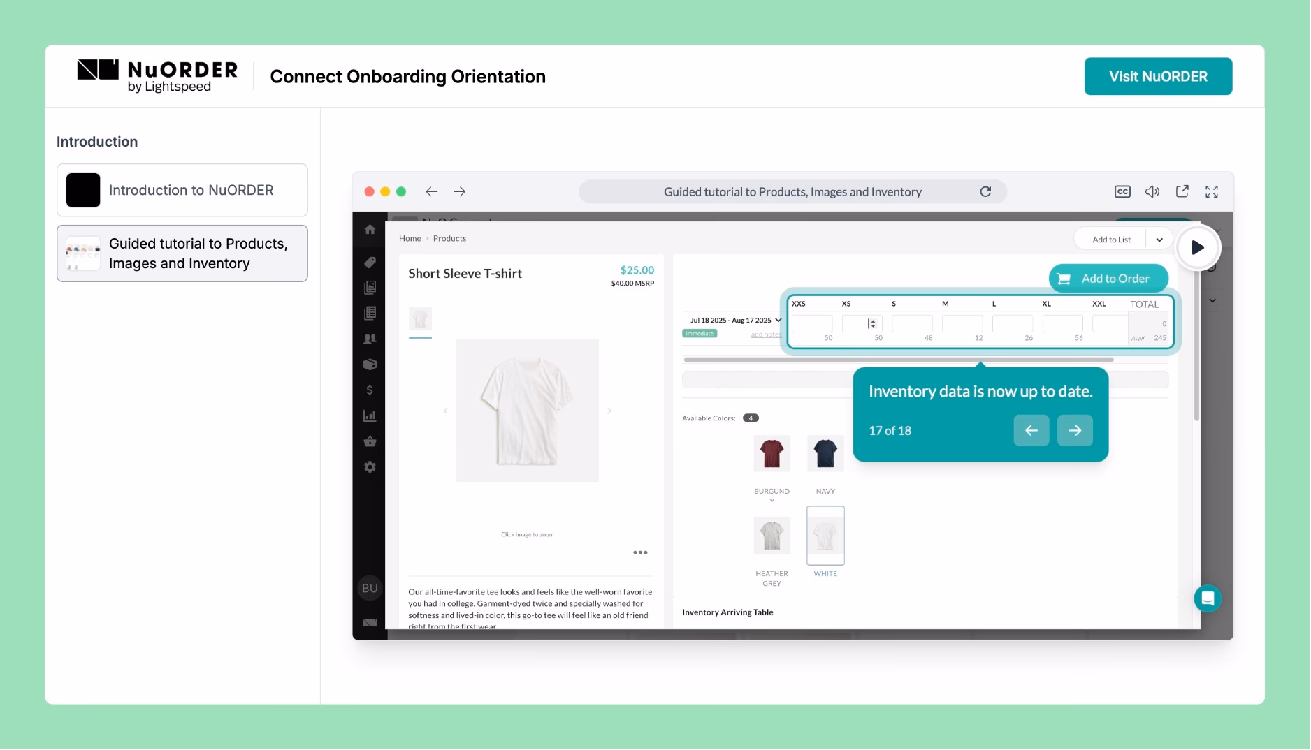 NuORDER B2B platform with Supademo
