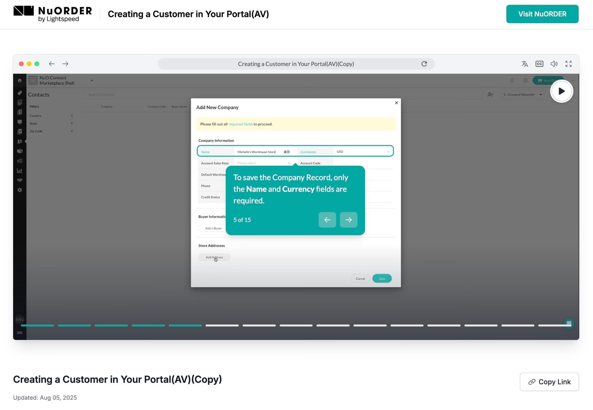 NuORDER platform interface