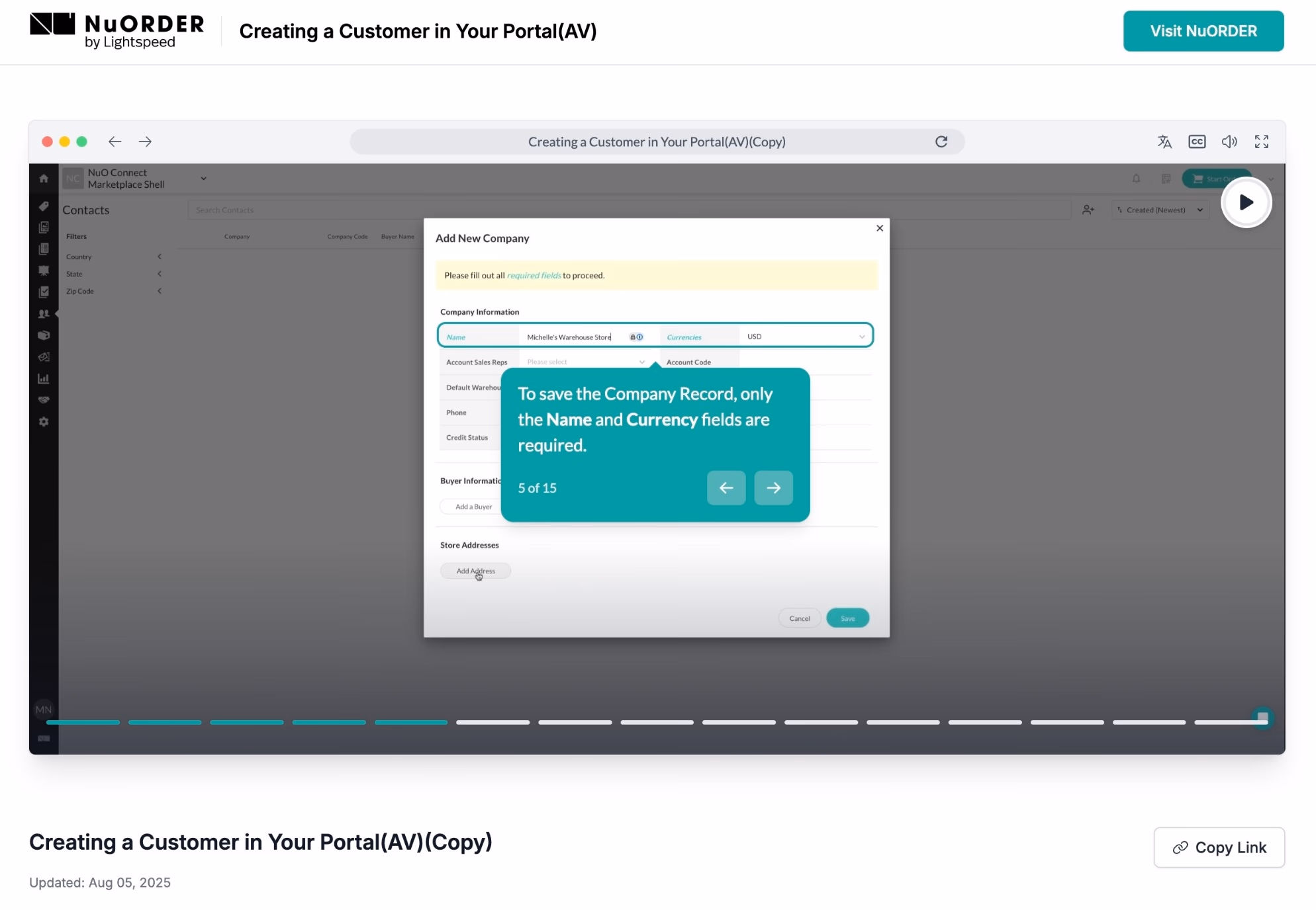 NuORDER platform interface