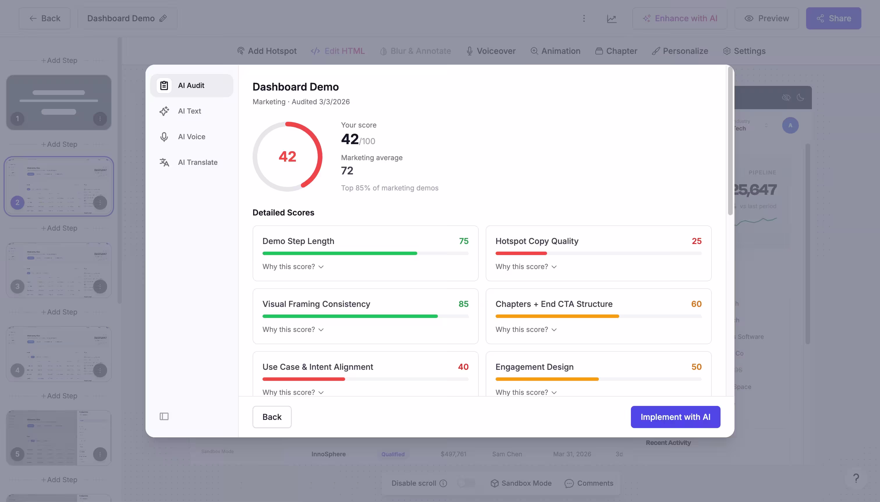Apply AI-recommended improvements in one click