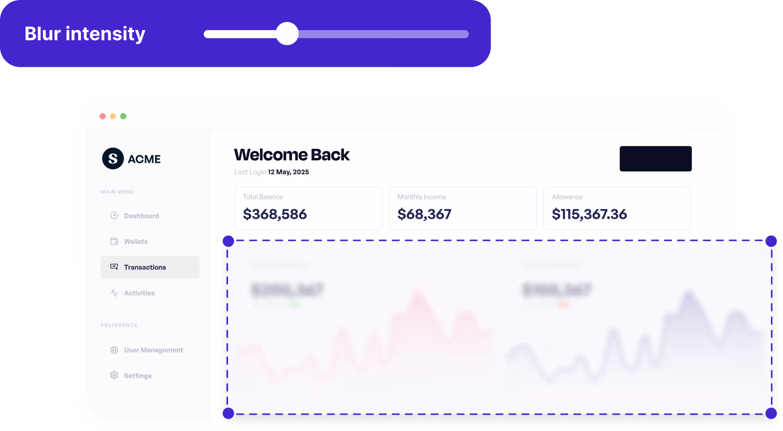 Blur and redact sensitive on-screen data