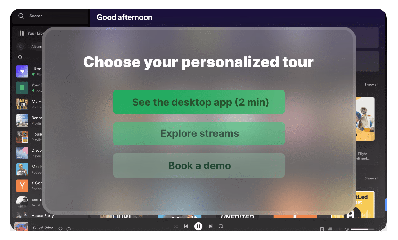 Demo hubs for organized roadmap presentations