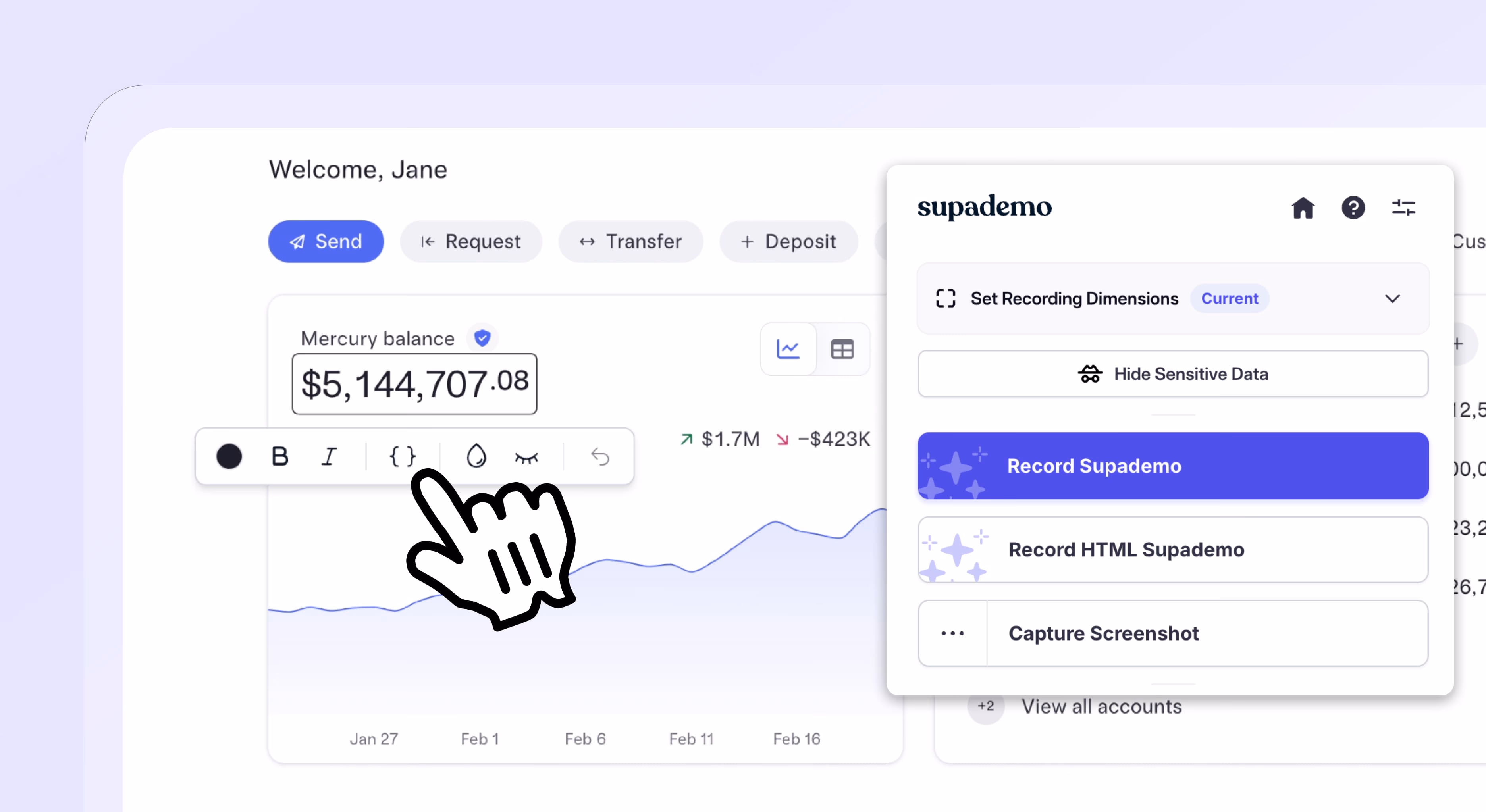 Create a highly engaging, interactive demo in 2 minutes. For free, no credit card required.