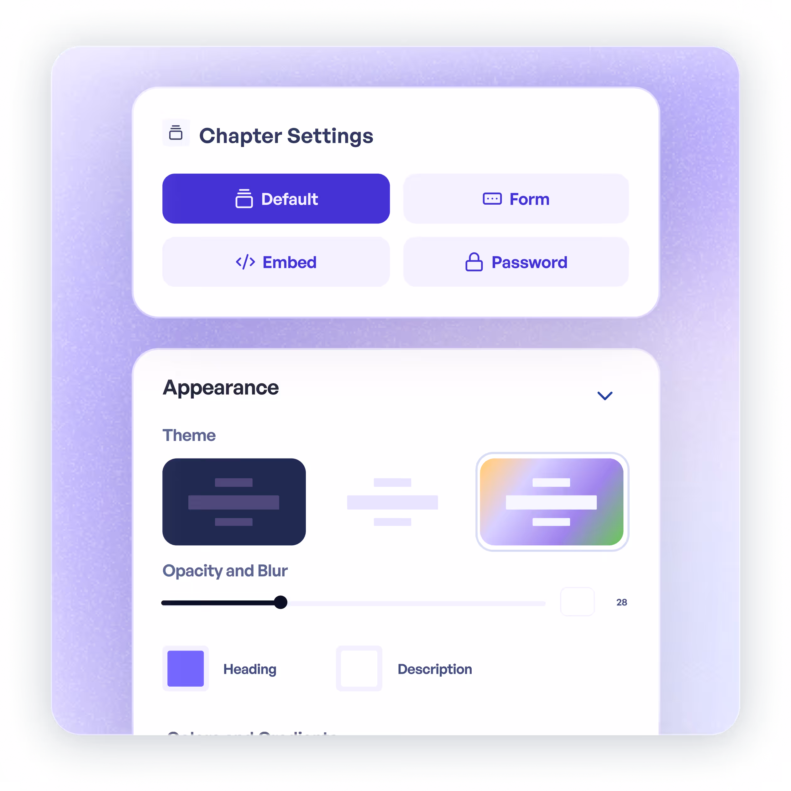 Customizable chapters in demo editor