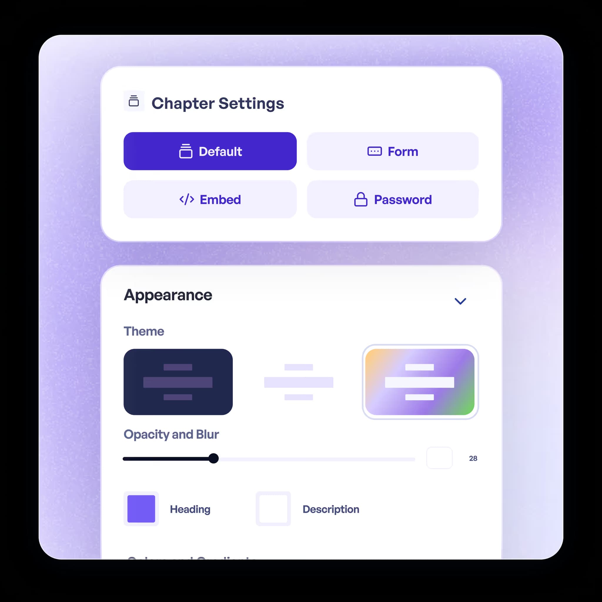 Customizable chapters in demo editor