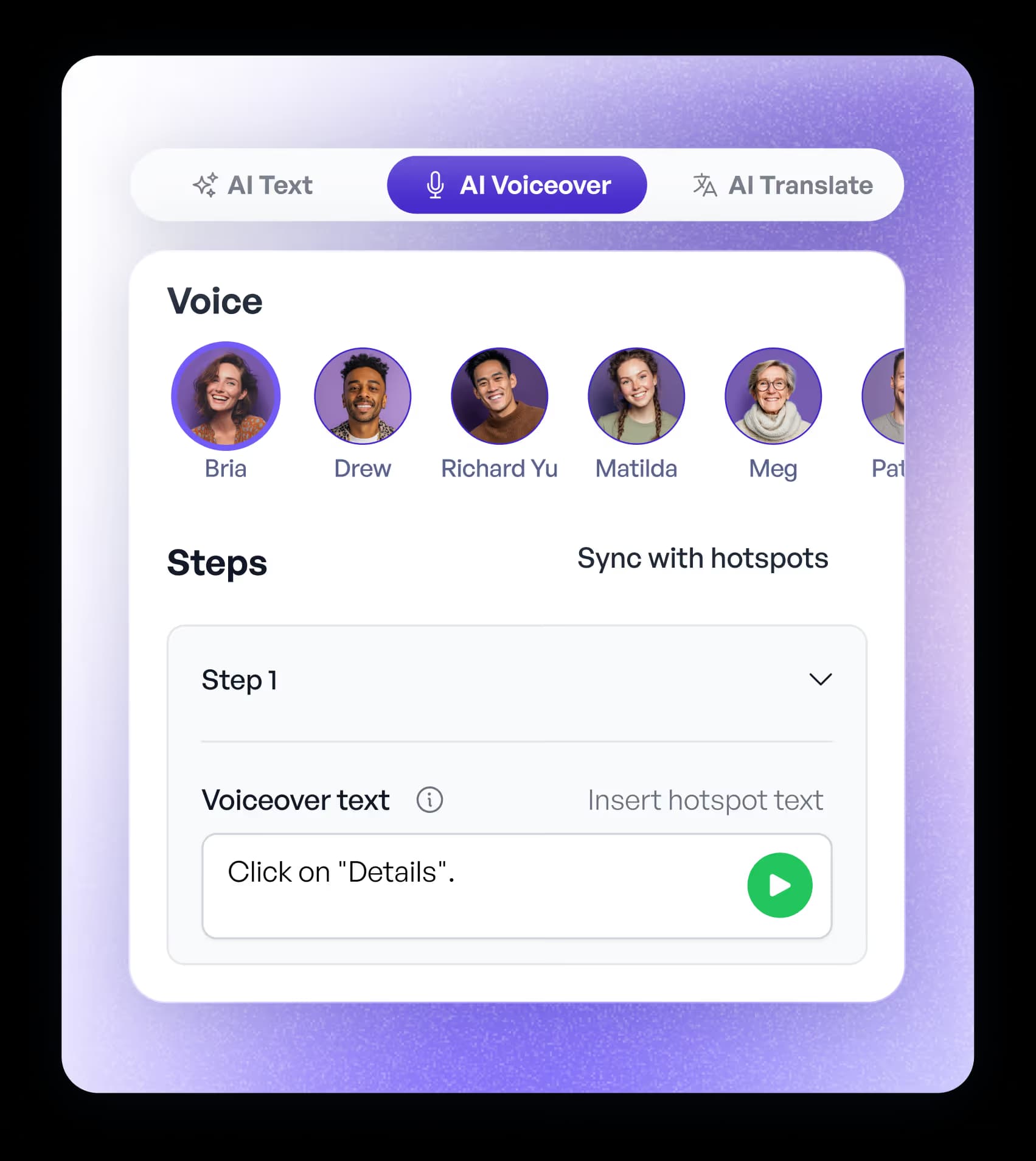 AI and manual voiceovers