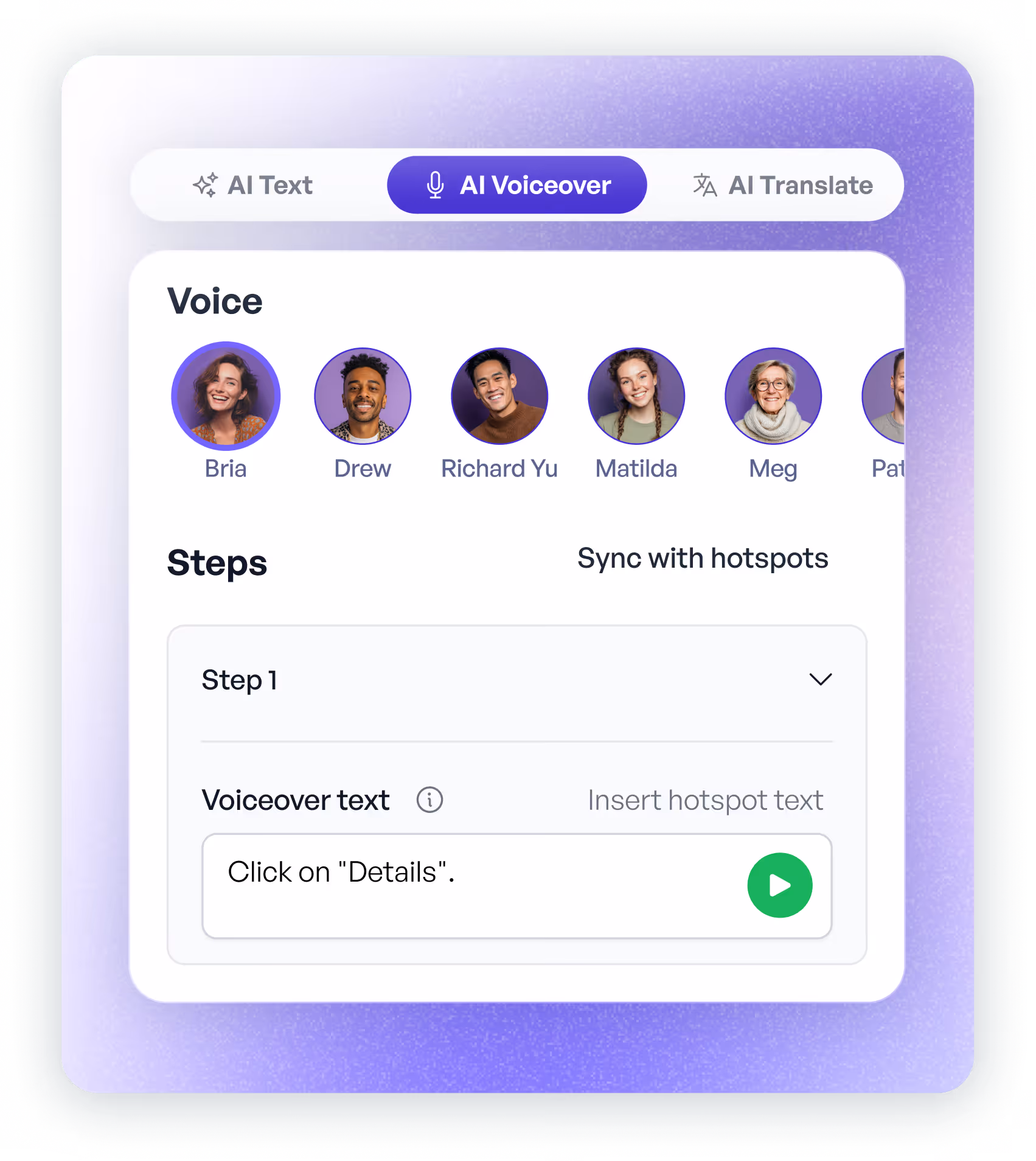 AI and manual voiceovers