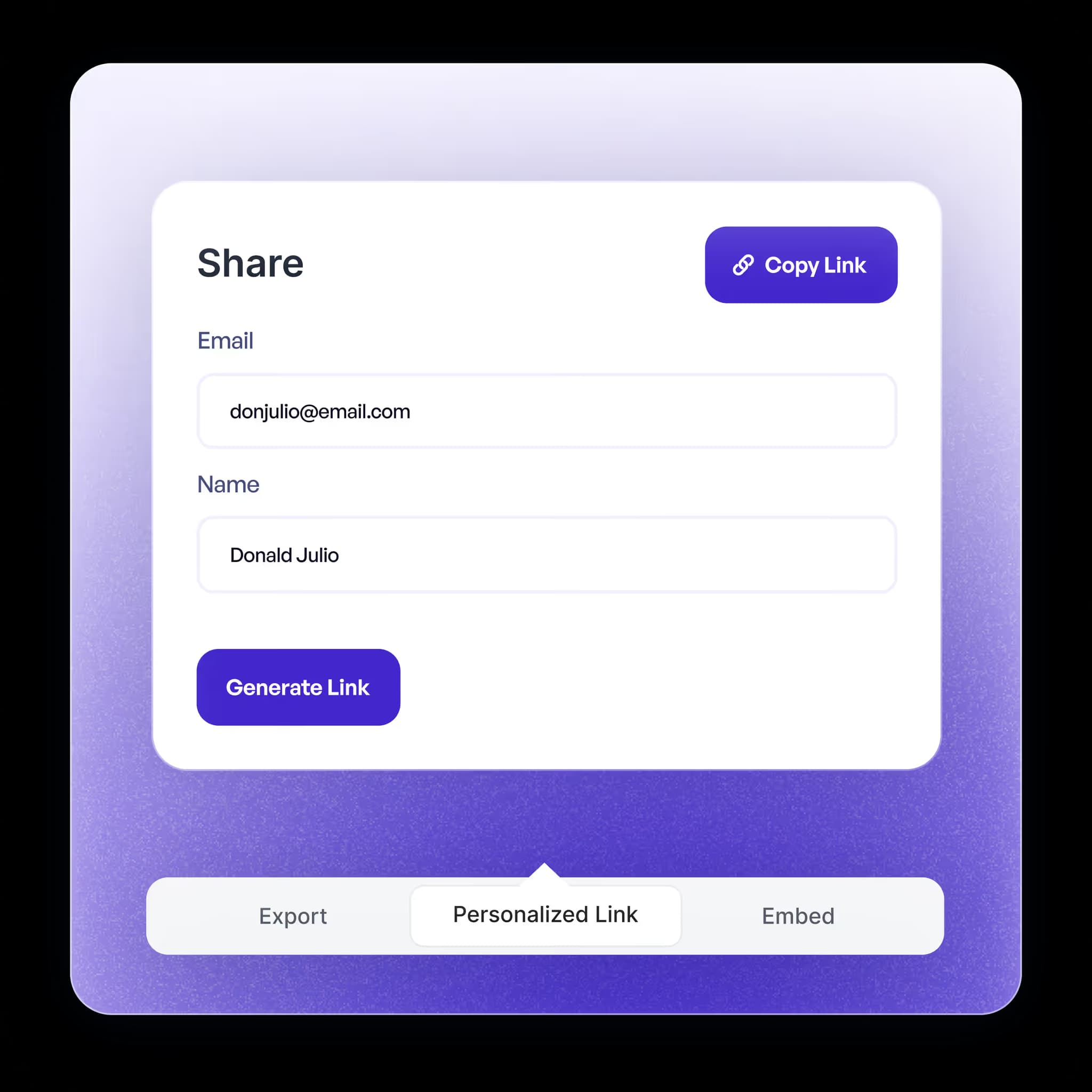 Share unique trackable links