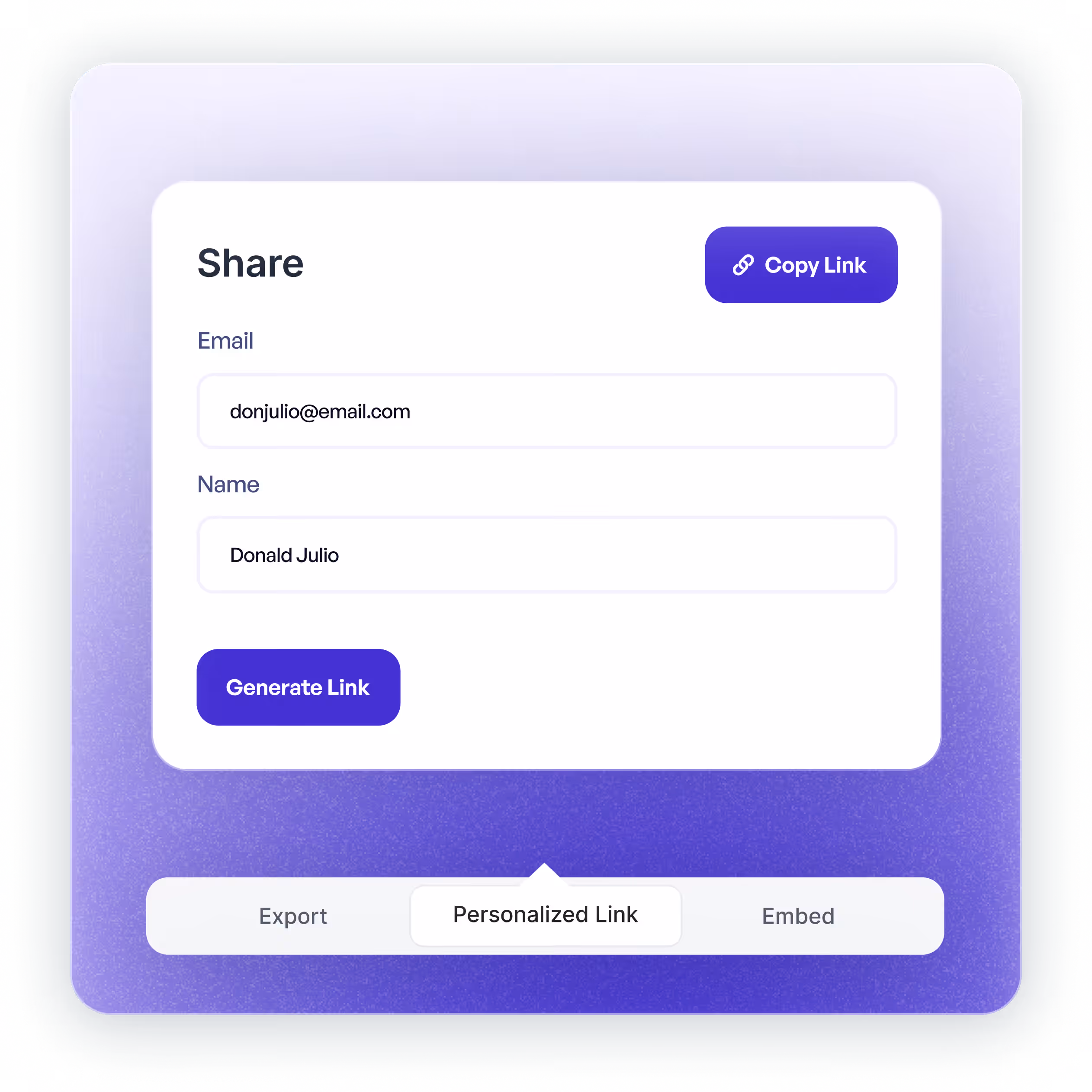 Share unique trackable links