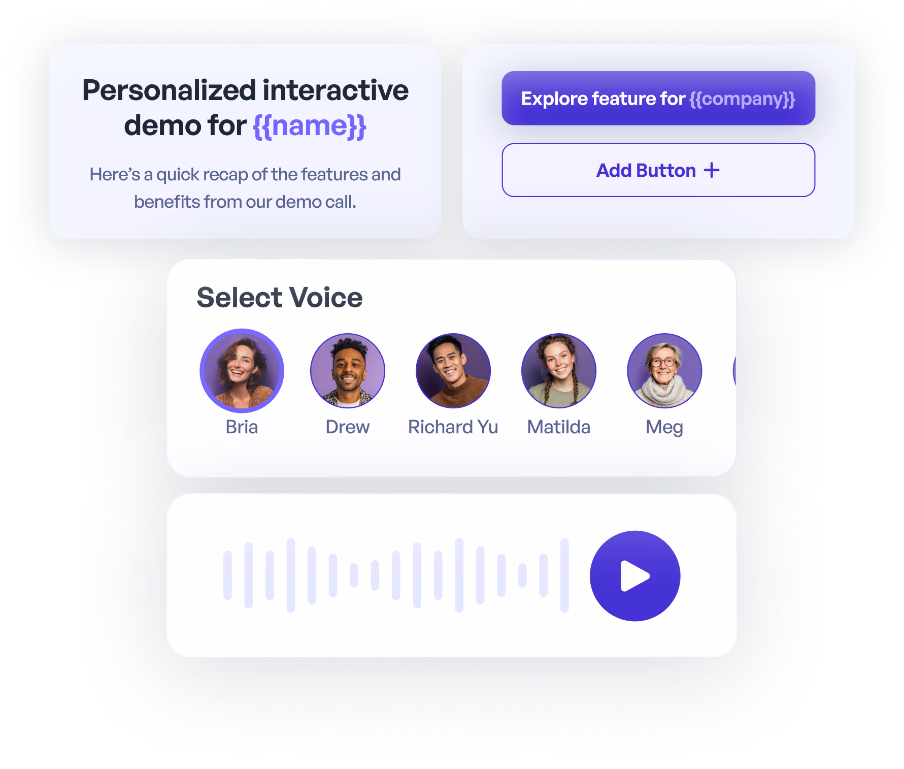 Personalized demo interface