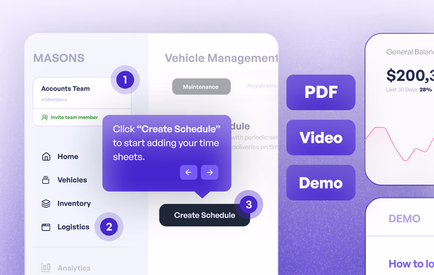Interactive demos, PDFs, videos, and content in one experience