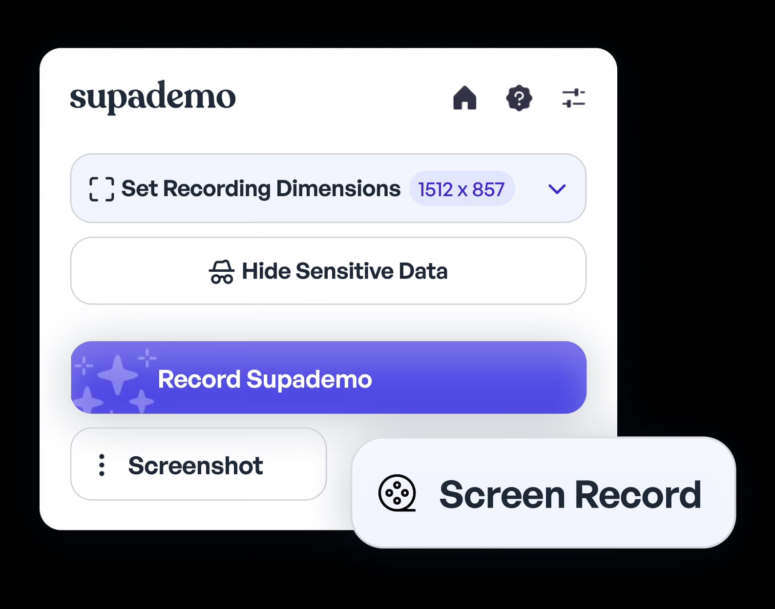Supademo screen recorder interface