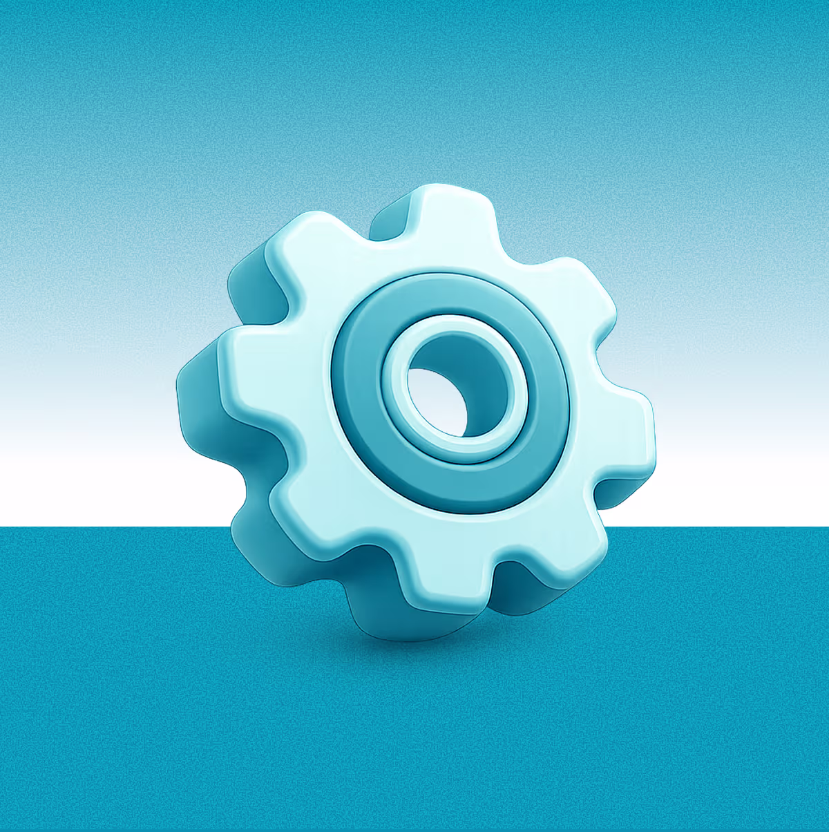 3D gear icon representing workspace settings and configuration