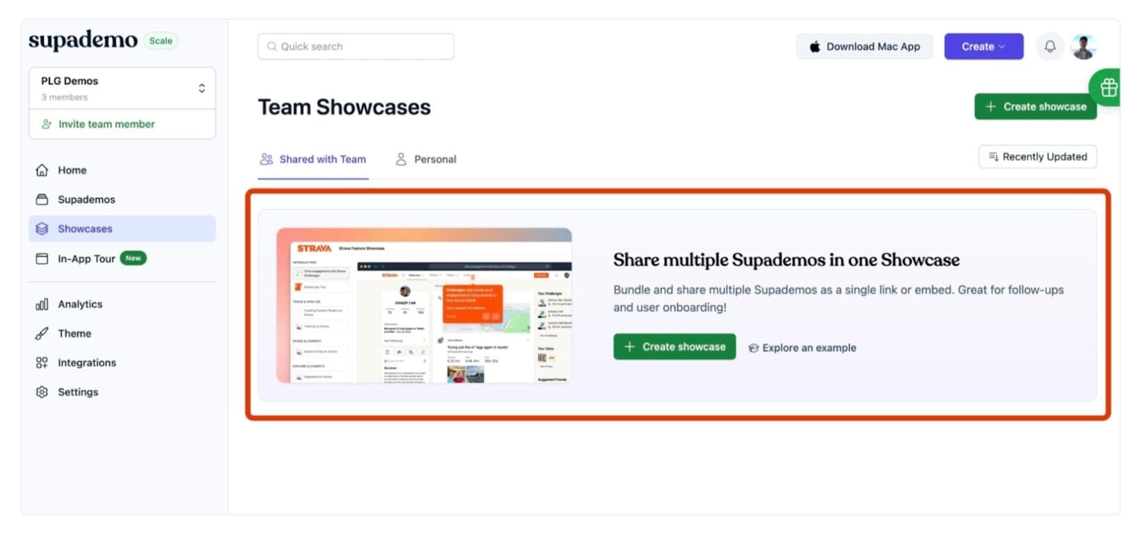 Empty state design with sample data and default views to reduce user friction