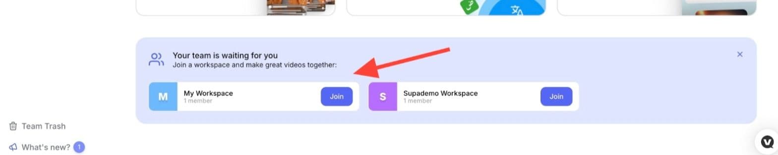 Auto-match team workspace suggestion interface for streamlined collaboration