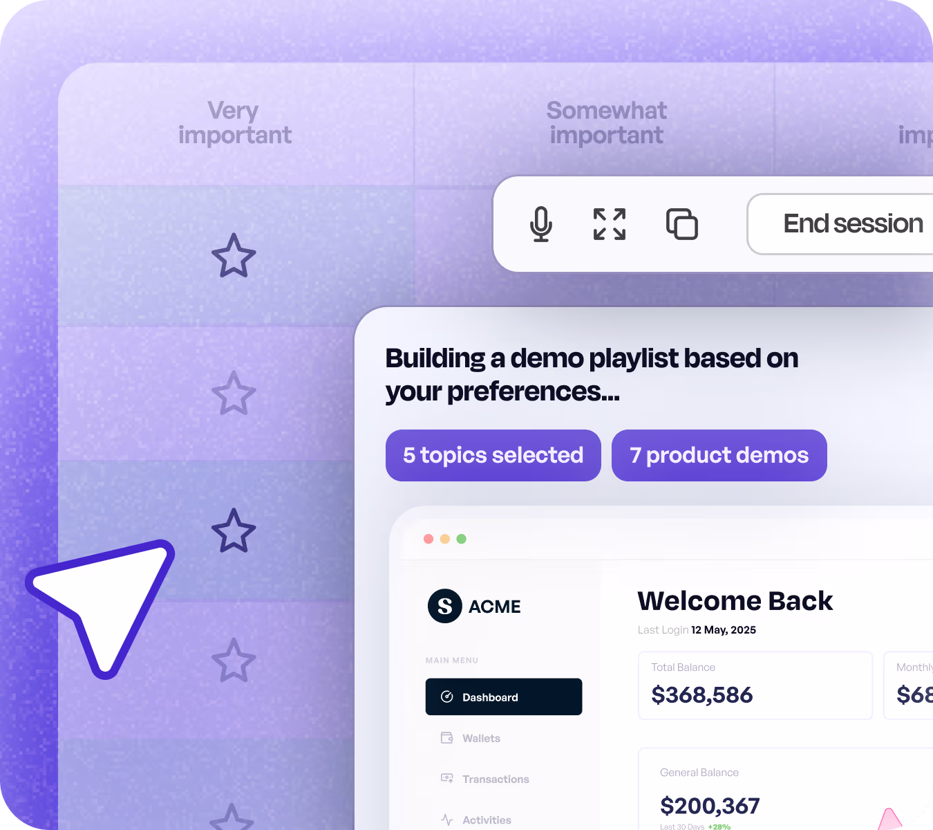 AI Demo Agent qualifying buyers and surfacing personalized demos and proof assets in real time