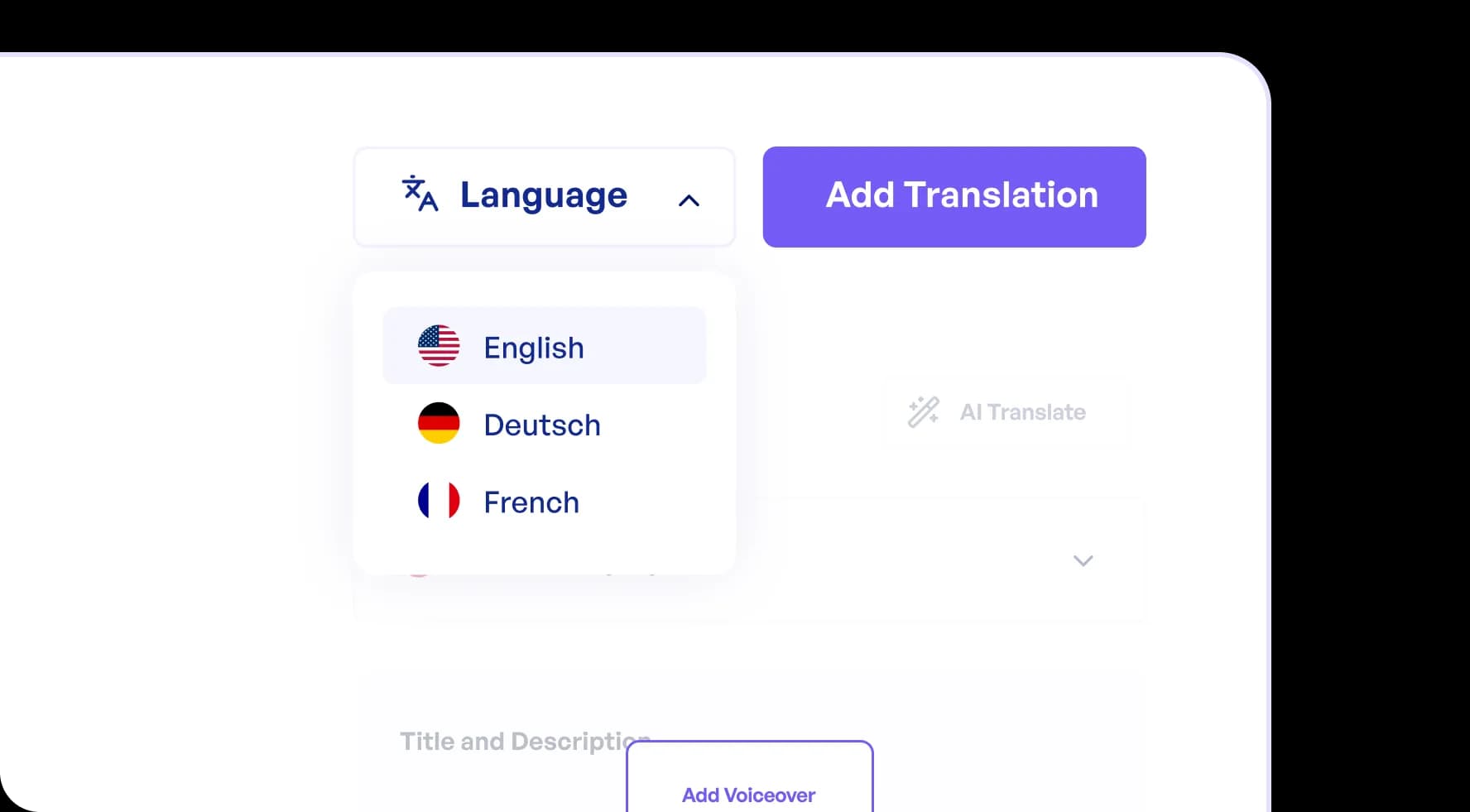 Add voiceovers and translations