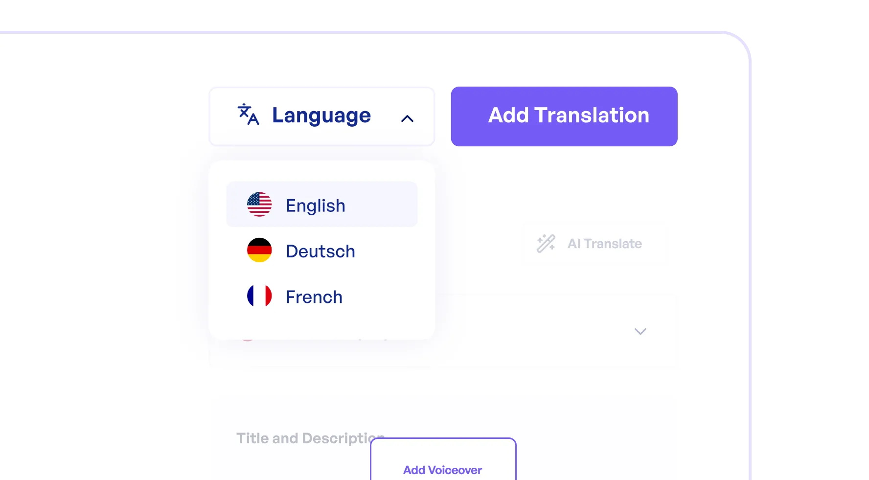 Add voiceovers and translations