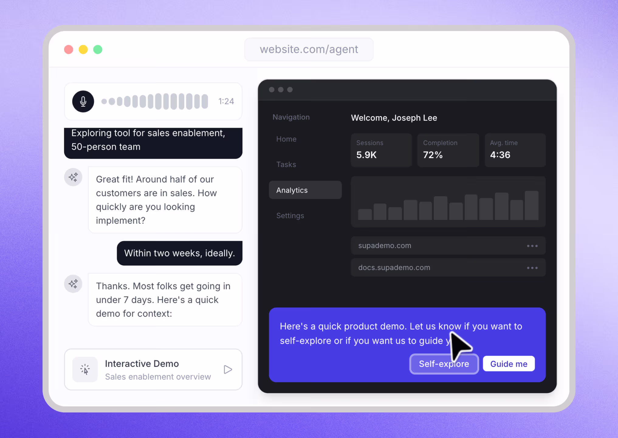 AI demo agent surfacing demos and content on demand