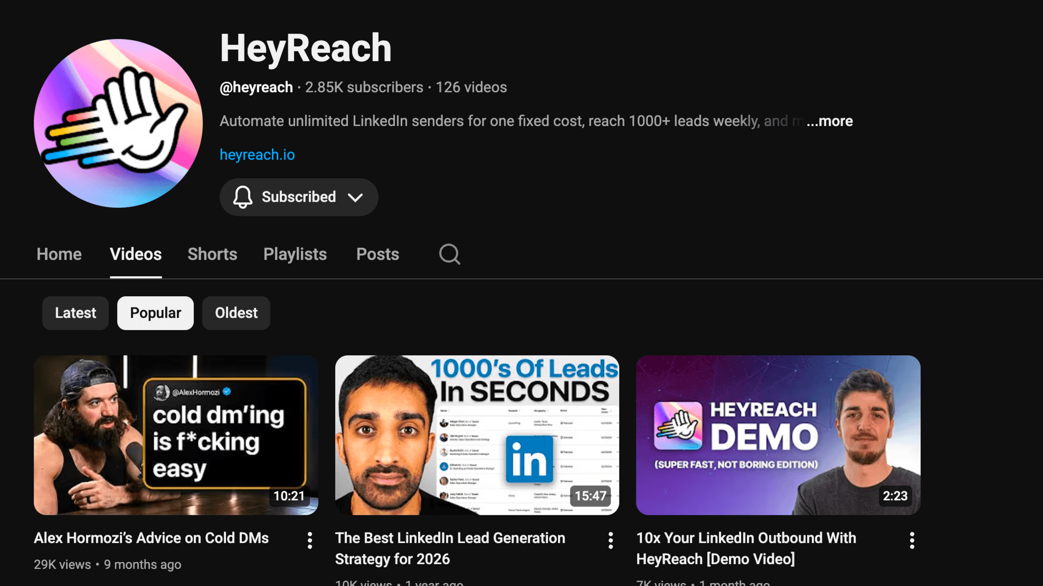 YouTube channel as a support layer.