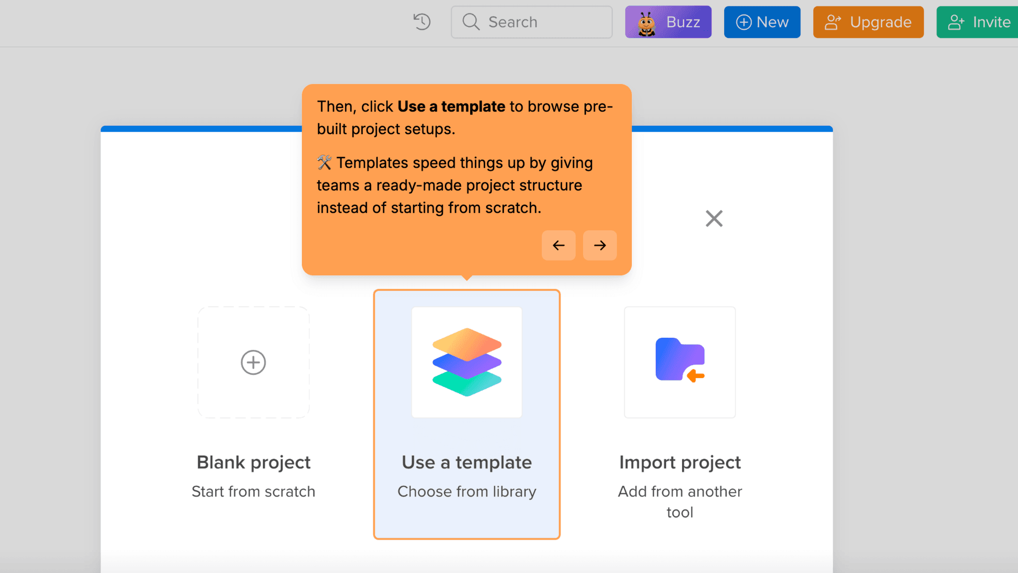 Hive asks me to choose a workspace template early in setup — Marketing Team, Agency, PMO — and builds the initial workspace around that choice.