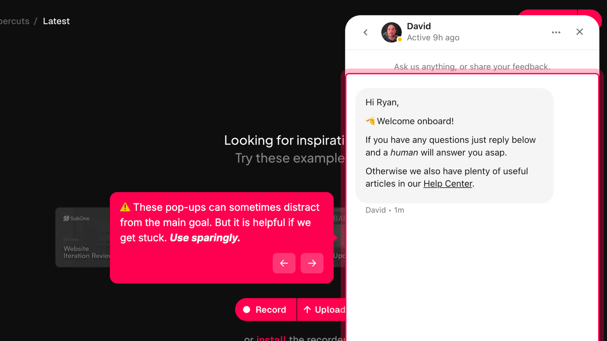 The Intercom welcome message sets a tone that most B2B tools miss.