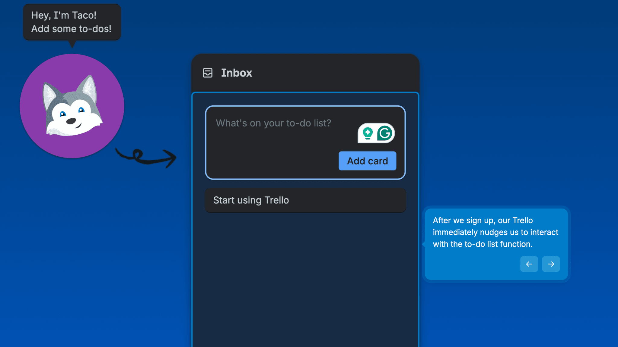 The opening sequence teaches the card mechanic through action, not description.