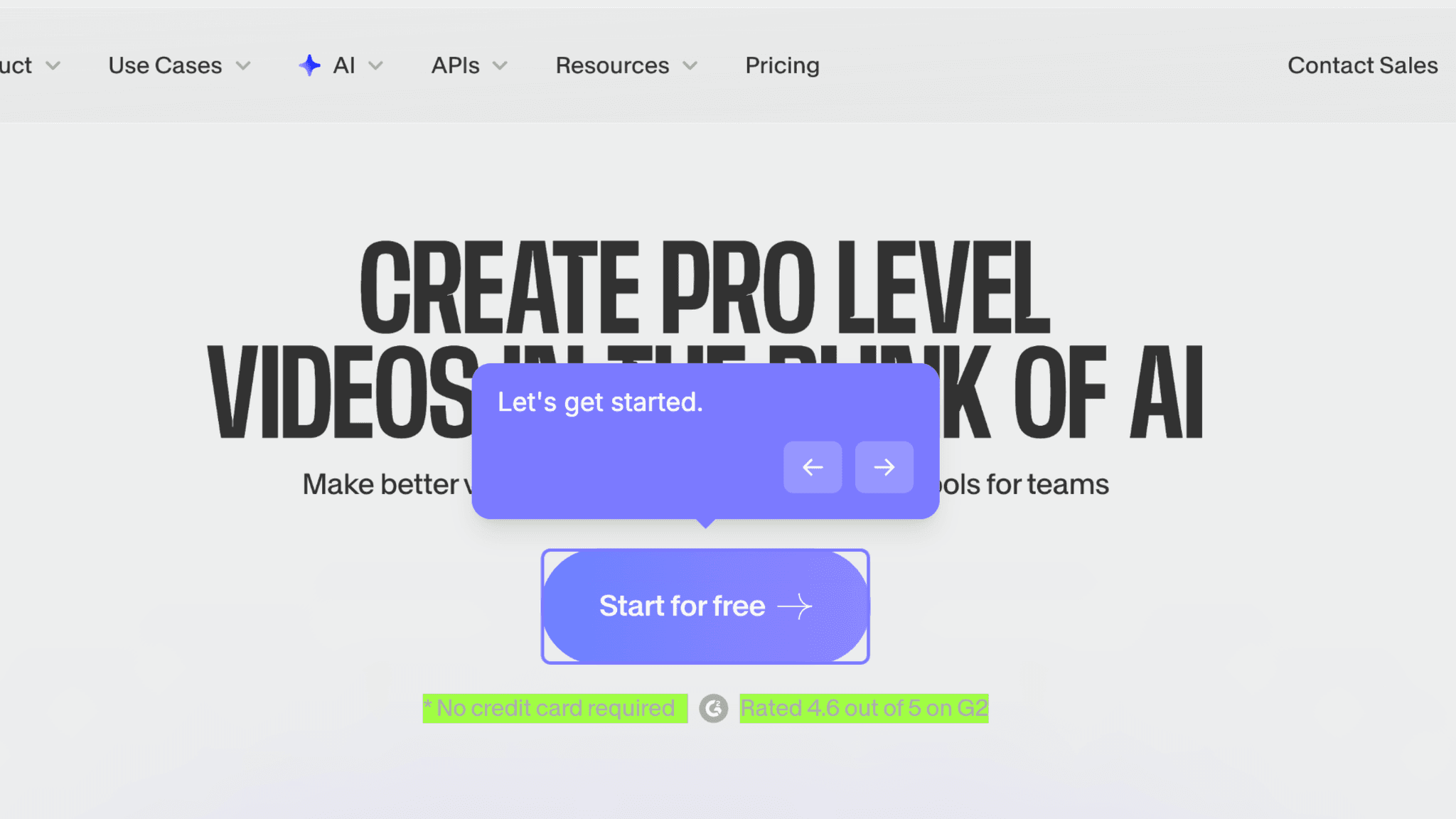 "Start for free" and "No credit card required" do real anxiety removal before signup even begins.