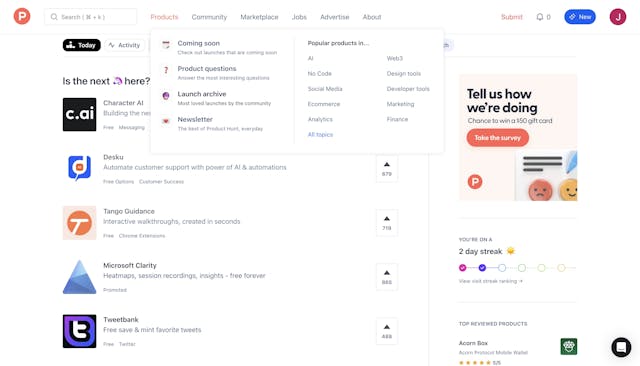How to view past Product Hunt Launches