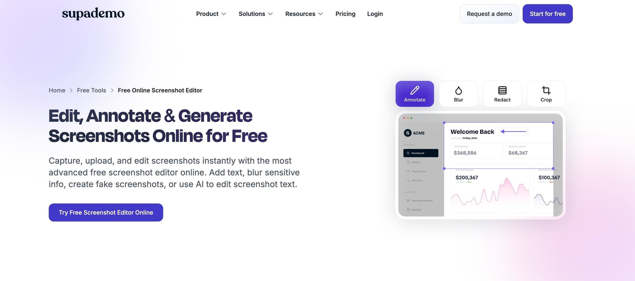 Ungated Supademo experience with free access to editing and sharing features