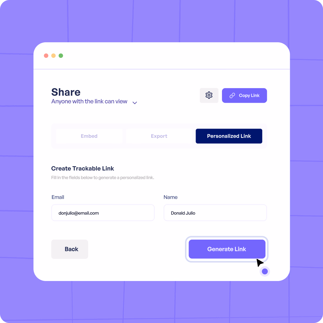 Share unique trackable links